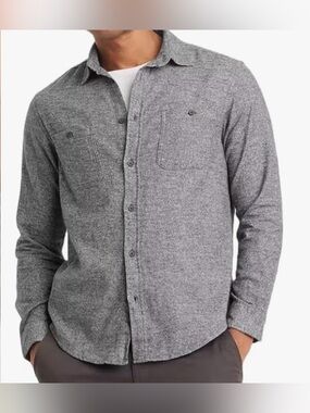 Goodfellow & Co Men's Midweight Gray Flannel Button-Down Shirt - Medium
